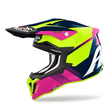 AIROH STRYCKER BLAZER Azul/Rosa | Capacete Offroad
