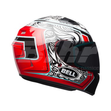 CAPACETE BELL Qualifier Tagger  Branca/Preta/Vermelha | Capacete Integral