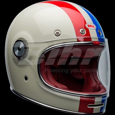 CAPACETE BELL Bullitt DLX Command Brilho Vintage Branca/Vermelha/Azul | Capacete Integral