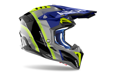 AIROH Capacete AVIATOR 3 HIMA Azul Gloss | Capacete Offroad