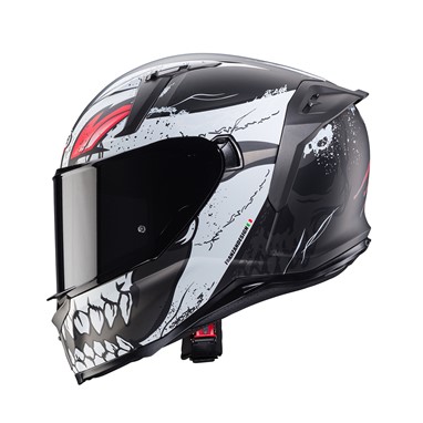 CABERG AVALON X PUNK Cinza/Branco/Vermelho | Capacete Integral