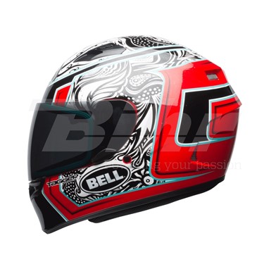 CAPACETE BELL Qualifier Tagger  Branca/Preta/Vermelha | Capacete Integral