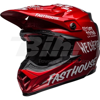 CAPACETE BELL Moto-9 Flex Fasthouse DID Brilho Vermelha/Navy | Capacete Offroad