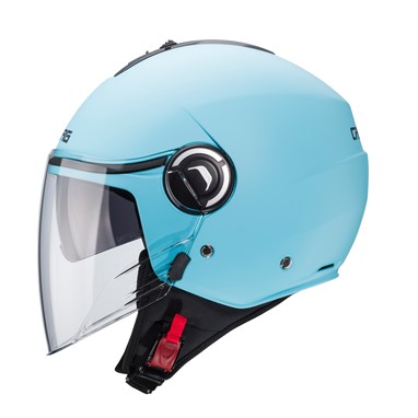 CABERG RIVIERA V4X Azul Claro Mate | Capacete Aberto