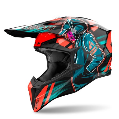 AIROH WRAAAP CYBER Laranja Gloss | Capacete Offroad