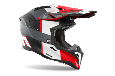Capacete AVIATOR 3 MONARCH Cinza/Vermelho Matt AIROH | Capacete Offroad