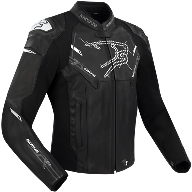 Blusão BERING Cabedal SNAP Preto/Branco | Blusões