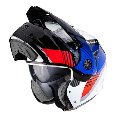 CABERG Capacete TOURMAX TITAN Branco/Azul/Verm. CAB | Capacete Modular