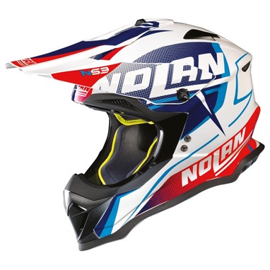 Nolan Capacete N53 Side Winder Metal White | Capacete Offroad