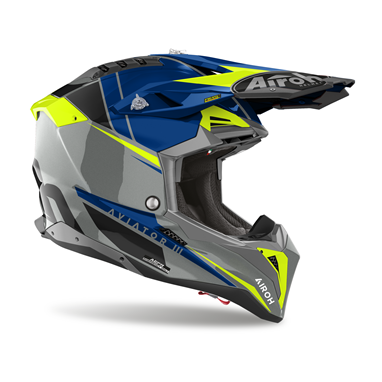AIROH AVIATOR 3 PUSH Azul | Capacete Offroad