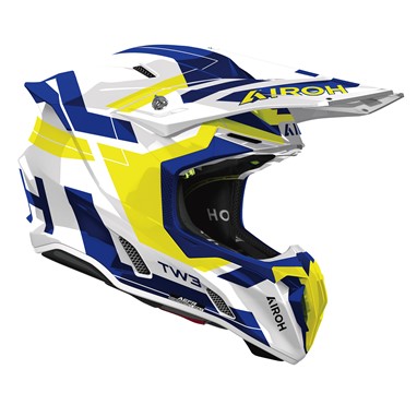 Capacete AIROH TWIST 3 DYNASTY Azul/Amarelo Gloss | Capacete Offroad
