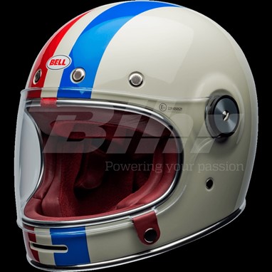 CAPACETE BELL Bullitt DLX Command Brilho Vintage Branca/Vermelha/Azul | Capacete Integral
