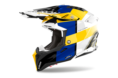Capacete AVIATOR 3 MONARCH Azull/Amarelo AIROH | Capacete Offroad