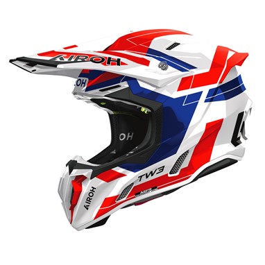 Capacete AIROH TWIST 3 DIYNASTY Azul/Vermelho Gloss | Capacete Offroad