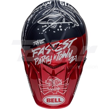 CAPACETE BELL Moto-9 Flex Fasthouse DID Brilho Vermelha/Navy | Capacete Offroad