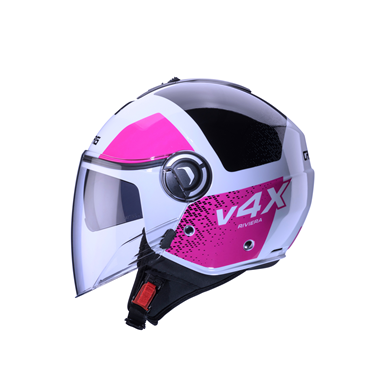 CABERG Capacete RIVIERA V4X ALPHA Branco/Preto/Rosa | Capacete Aberto