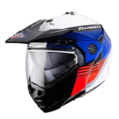 CABERG Capacete TOURMAX TITAN Branco/Azul/Verm. CAB | Capacete Modular